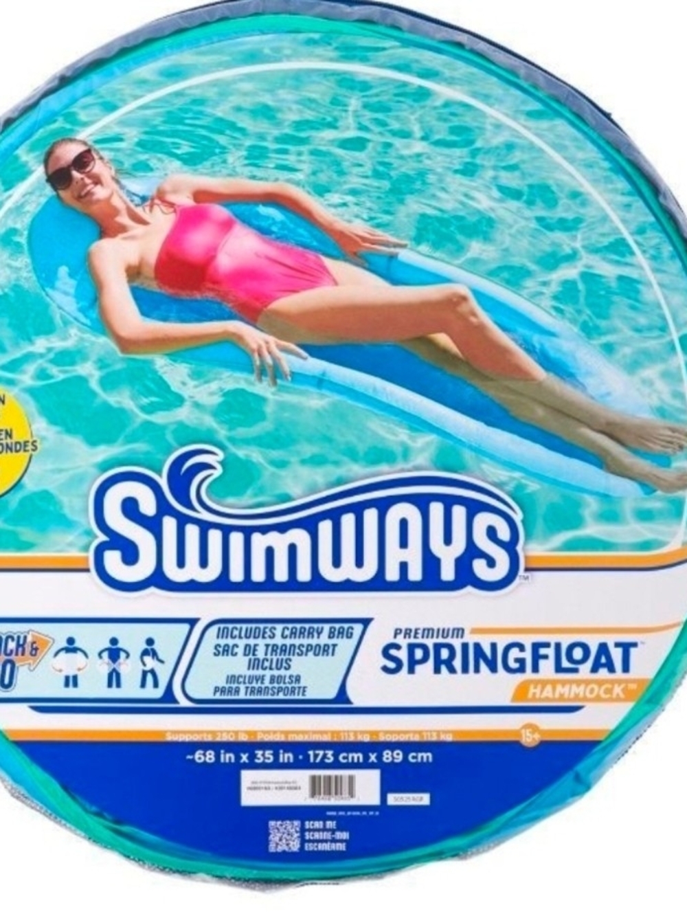 Swimways Aqua Blue Springfloat Inflatable Pool Lounger - Picture 4 of 4